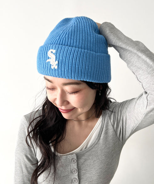 MLB KOREA(エムエルビーコリア)/ロゴ刺繍ビーニー ニット帽/New jelly mid-binnie | AT5254050 | ブルー系その他