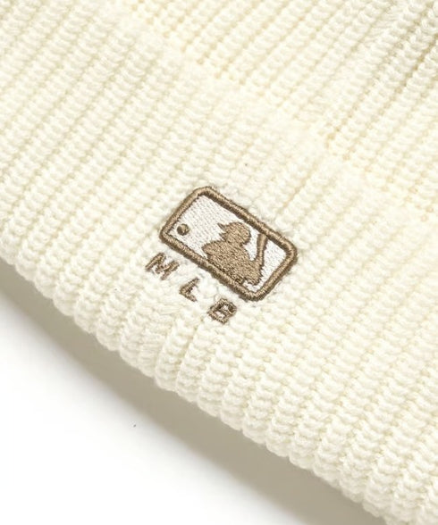 MLB KOREA(エムエルビーコリア)/ロゴ刺繍ビーニー ニット帽/New jelly mid-binnie | AT5254050 | クリーム