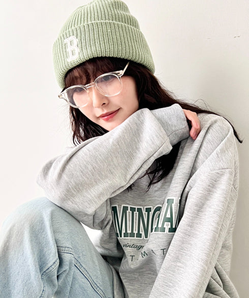 MLB KOREA(エムエルビーコリア)/ロゴ刺繍ビーニー ニット帽/New jelly mid-binnie | AT5254050 | グリーン