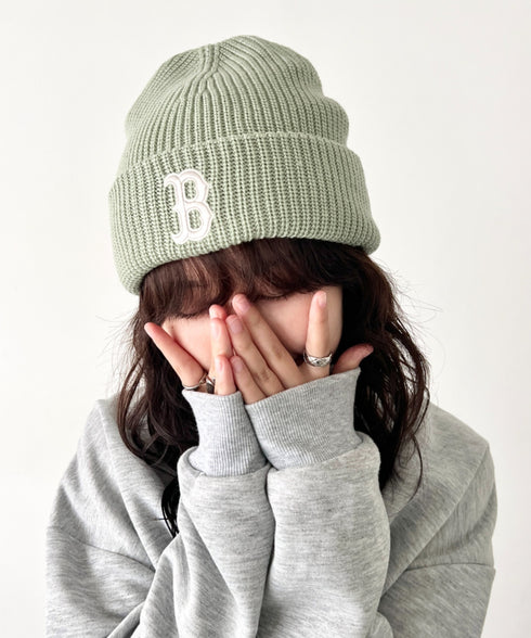 MLB KOREA(エムエルビーコリア)/ロゴ刺繍ビーニー ニット帽/New jelly mid-binnie | AT5254050 | グリーン