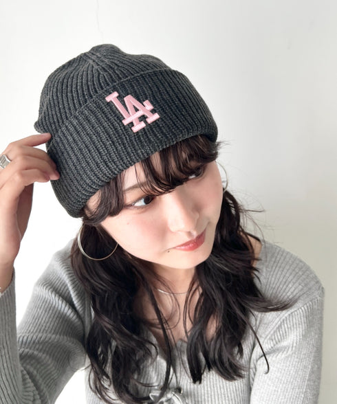 MLB KOREA(エムエルビーコリア)/ロゴ刺繍ビーニー ニット帽/New jelly mid-binnie | AT5254050 | チャコールグレー
