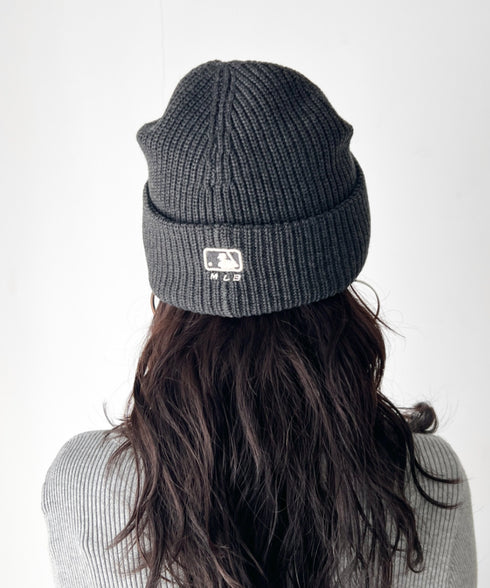 MLB KOREA(エムエルビーコリア)/ロゴ刺繍ビーニー ニット帽/New jelly mid-binnie | AT5254050 | チャコールグレー