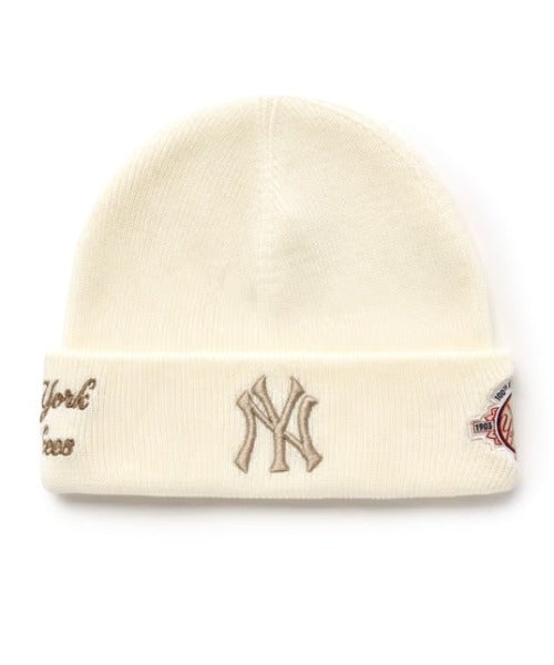 MLB KOREA(エムエルビーコリア)/ロゴパッチ ワッペン ビーニー ニット帽/Patch beanie | AT5254051 | クリーム