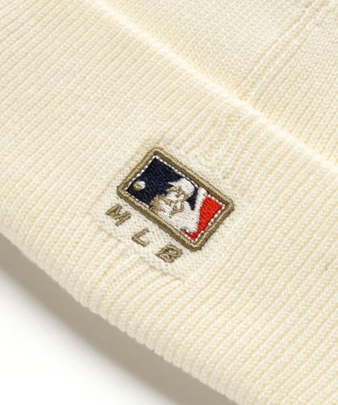 MLB KOREA(エムエルビーコリア)/ロゴパッチ ワッペン ビーニー ニット帽/Patch beanie | AT5254051 | クリーム