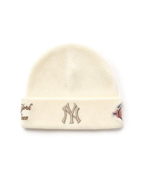MLB KOREA(エムエルビーコリア)/ロゴパッチ ワッペン ビーニー ニット帽/Patch beanie | AT5254051 | クリーム