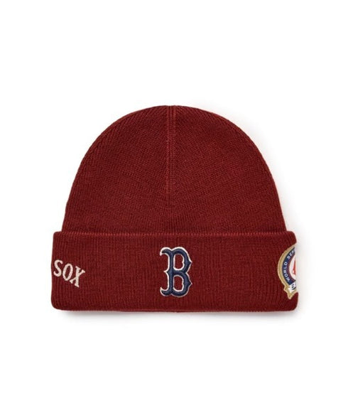 MLB KOREA(エムエルビーコリア)/ロゴパッチ ワッペン ビーニー ニット帽/Patch beanie | AT5254051 | ワインレッド