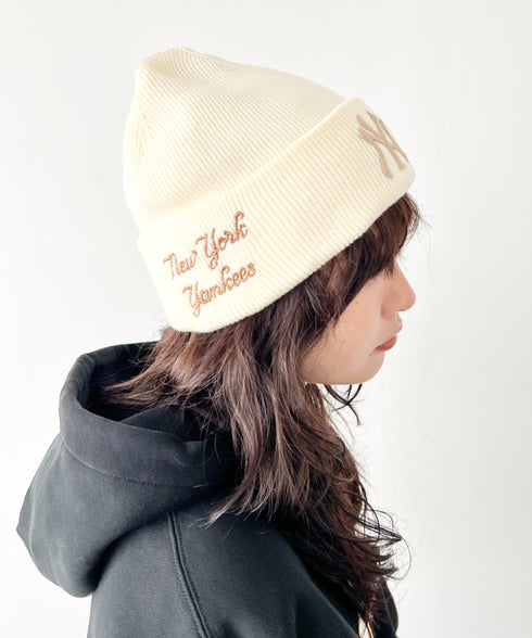 MLB KOREA(エムエルビーコリア)/ロゴパッチ ワッペン ビーニー ニット帽/Patch beanie | AT5254051 | クリーム