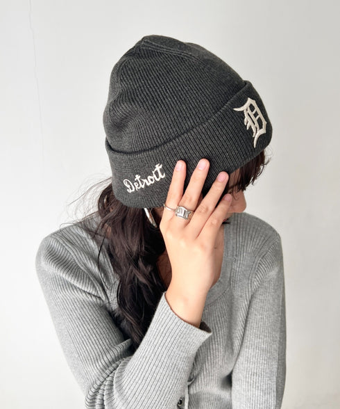 MLB KOREA(エムエルビーコリア)/ロゴパッチ ワッペン ビーニー ニット帽/Patch beanie | AT5254051 | チャコールグレー