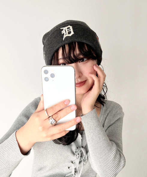 MLB KOREA(エムエルビーコリア)/ロゴパッチ ワッペン ビーニー ニット帽/Patch beanie | AT5254051 | チャコールグレー