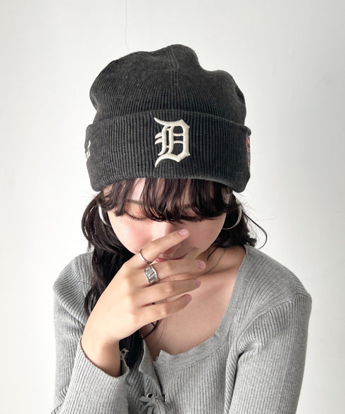 MLB KOREA(エムエルビーコリア)/ロゴパッチ ワッペン ビーニー ニット帽/Patch beanie | AT5254051 | チャコールグレー