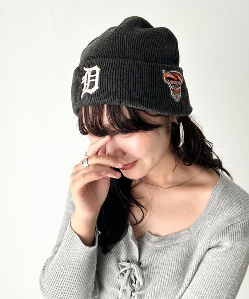 MLB KOREA(エムエルビーコリア)/ロゴパッチ ワッペン ビーニー ニット帽/Patch beanie | AT5254051 | チャコールグレー