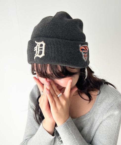 MLB KOREA(エムエルビーコリア)/ロゴパッチ ワッペン ビーニー ニット帽/Patch beanie | AT5254051 | チャコールグレー