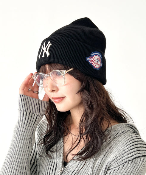 MLB KOREA(エムエルビーコリア)/ロゴパッチ ワッペン ビーニー ニット帽/Patch beanie | AT5254051 | ブラック