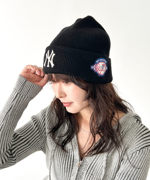 MLB KOREA(エムエルビーコリア)/ロゴパッチ ワッペン ビーニー ニット帽/Patch beanie | AT5254051 | ブラック