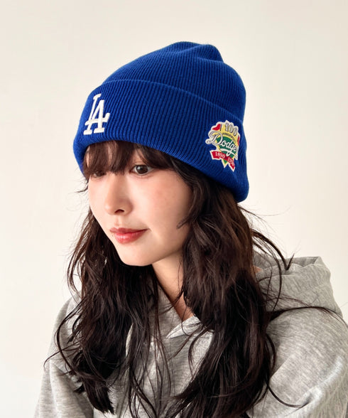 MLB KOREA(エムエルビーコリア)/ロゴパッチ ワッペン ビーニー ニット帽/Patch beanie | AT5254051 | ブルー