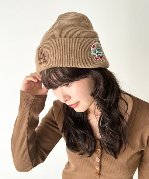 MLB KOREA(エムエルビーコリア)/ロゴパッチ ワッペン ビーニー ニット帽/Patch beanie | AT5254051 | ベージュ