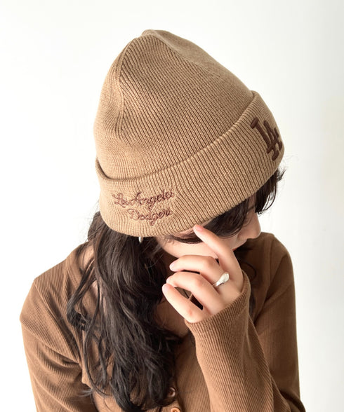 MLB KOREA(エムエルビーコリア)/ロゴパッチ ワッペン ビーニー ニット帽/Patch beanie | AT5254051 | ベージュ