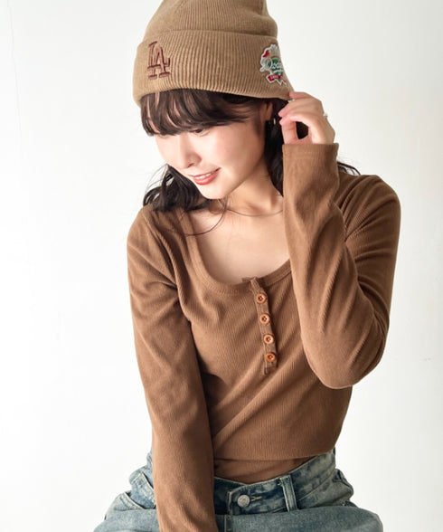 MLB KOREA(エムエルビーコリア)/ロゴパッチ ワッペン ビーニー ニット帽/Patch beanie | AT5254051 | ベージュ