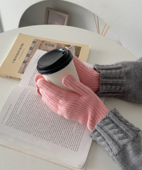 【10色展開】ユニセックススマホ対応ニット手袋 | CL6254022 | ピンク