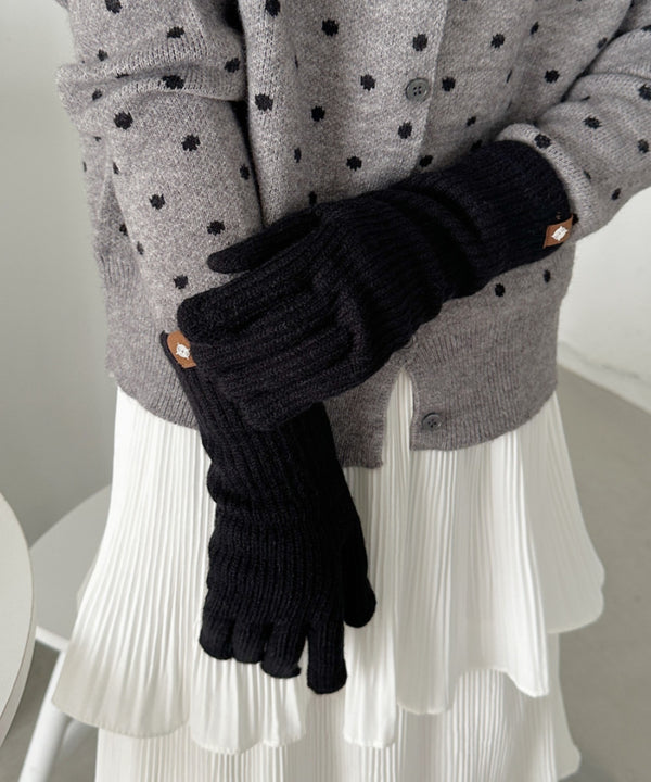 【10色展開】ユニセックススマホ対応ニット手袋 | CL6254022 | ブラック