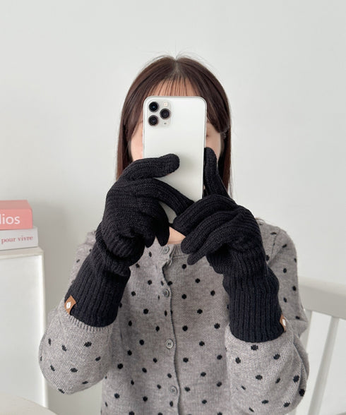 【10色展開】ユニセックススマホ対応ニット手袋 | CL6254022 | ブラック