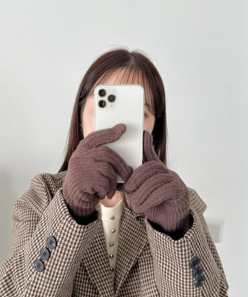 【10色展開】ユニセックススマホ対応ニット手袋 | CL6254022 | ブラウン