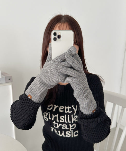 【10色展開】ユニセックススマホ対応ニット手袋 | CL6254022 | グレー