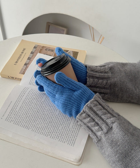 【10色展開】ユニセックススマホ対応ニット手袋 | CL6254022 | ライトブルー