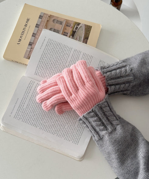 【10色展開】ユニセックススマホ対応ニット手袋 | CL6254022 | ピンク