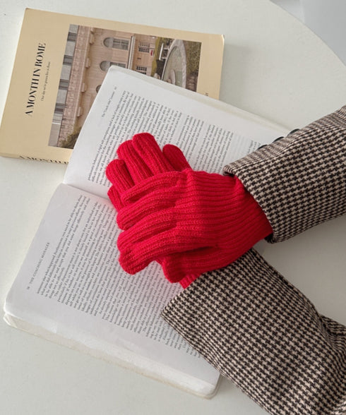 【10色展開】ユニセックススマホ対応ニット手袋 | CL6254022 | レッド