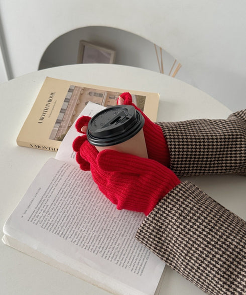 【10色展開】ユニセックススマホ対応ニット手袋 | CL6254022 | レッド