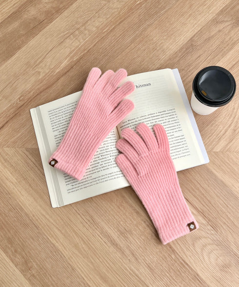 【10色展開】ユニセックススマホ対応ニット手袋 | CL6254022 | ピンク