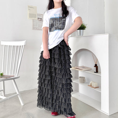 チェックボックスロゴプリント半袖Tシャツ | SL2262007 | ブラック