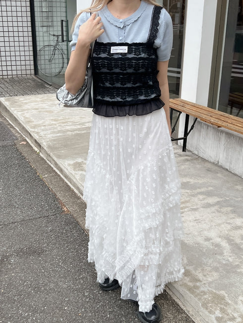 レースフリルキャミソール | SL2251644 | ブラック