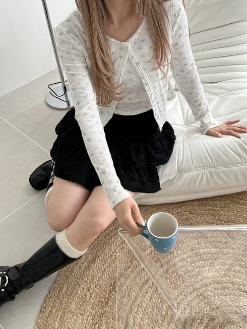 レースティアードミニスカート | SL2251614 | ブラック