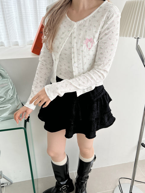 レースティアードミニスカート | SL2251614 | ブラック