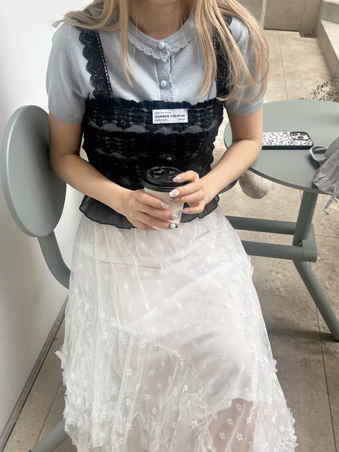 レースフリルキャミソール | SL2251644 | ブラック