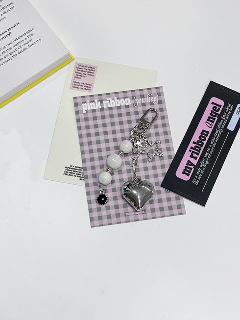 リボンチャームキーリング | WO4241617 | シルバー