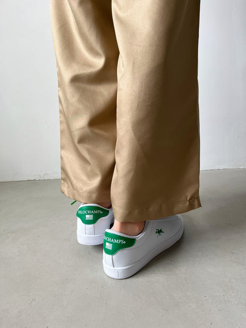 【POLOCHAMPS/ポロチャンプス】別注 ワンポイント刺繍 ローカット コートスニーカー | CL3233033 | グリーン