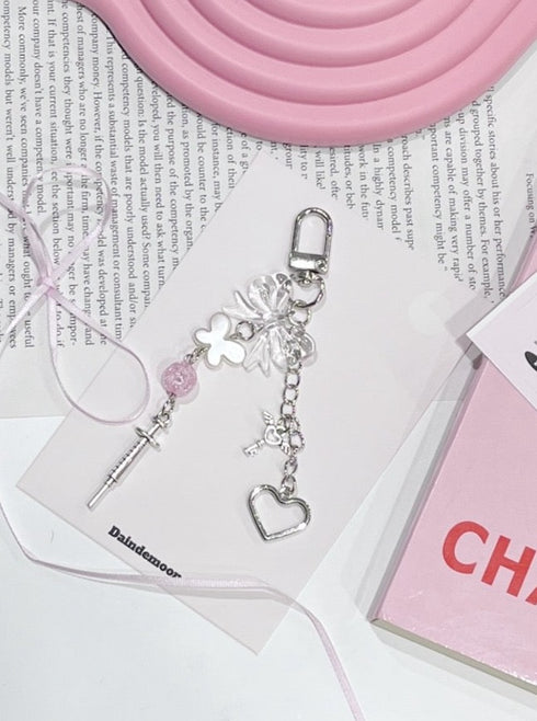 リボンチャームキーリング | WO4241617 | シルバー