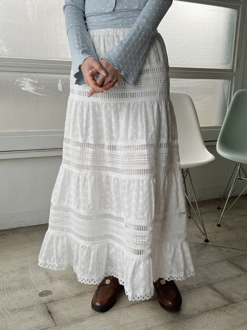 レース刺繍ロングスカート | SL2251615 | ホワイト