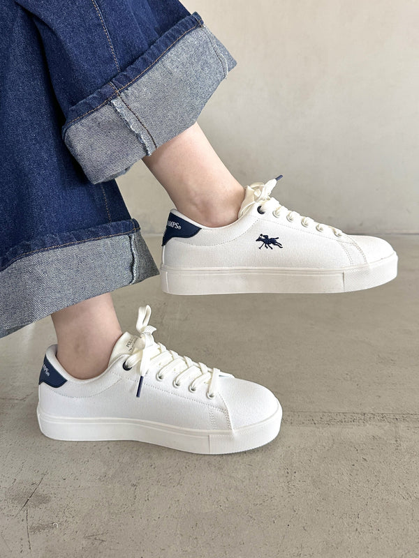 POLOCHAMPS(ポロチャンプス)/ワンポイント刺繍 ローカット キャンバススニーカー | IM3251006 | ネイビー