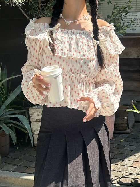 volume flower blouse | SL2243651 | ホワイト