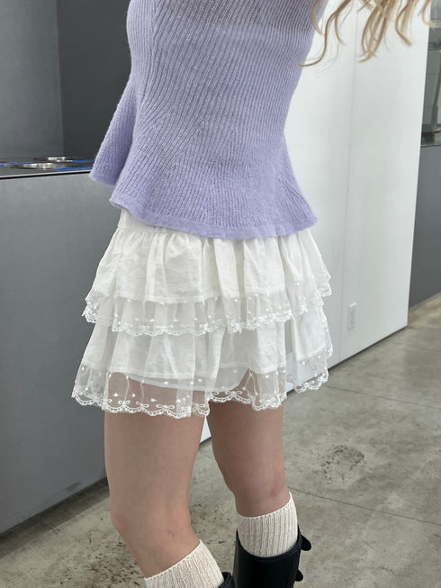 コットンティアードミニスカート | SL2251648 | ホワイト