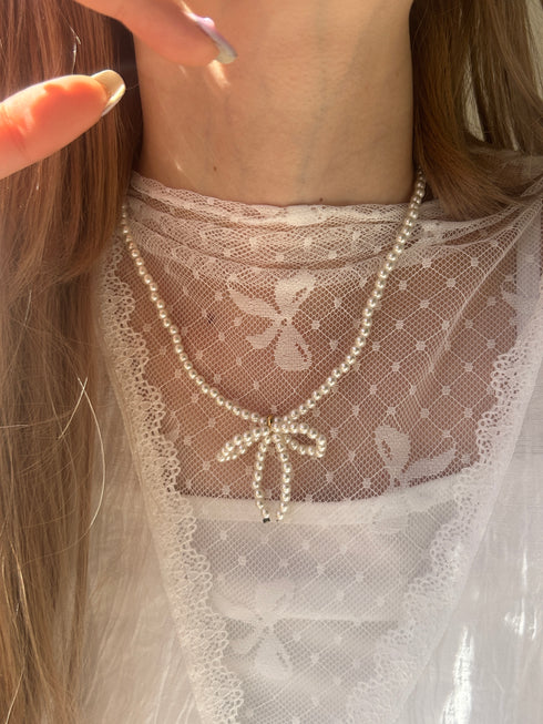 pearl ribbon necklace | SL4231611 | アイボリー