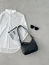 round moon shoulder bag／ワンハンドルラウンドムーンPUショルダーバッグ | UN12410052 | ブラック