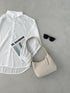 round moon shoulder bag／ワンハンドルラウンドムーンPUショルダーバッグ | UN12410052 | グレイッシュベージュ