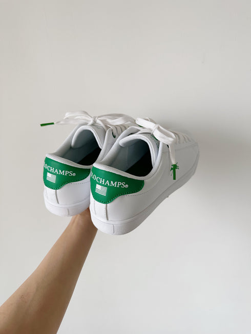 【POLOCHAMPS/ポロチャンプス】別注 ワンポイント刺繍 ローカット コートスニーカー | CL3233033 | グリーン