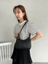 round moon shoulder bag／ワンハンドルラウンドムーンPUショルダーバッグ | UN12410052 | ブラック