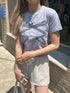 リボンレースデザインTシャツ | SL2242669 | グレー